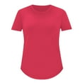 thumbnail image 3 of Plus Size Women's Solid Color Short Sleeve Crew Neck T Shirt Comfortable And Stylish Top For Everyday Wear Tops for Women Tops 3 4 Sleeve Fashion Tops for Women The plus Size Women Tops Dressy Casual, 3 of 3