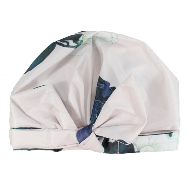 Gorro de ducha floral impermeable, reutilizable y lujoso, elegante y protector para cabello largo para mujer