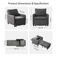thumbnail image 2 of YIKEMA 4-in-1 Convertible Sleeper Chair Bed, 84 Inch Extra Long Pull Out Sofa for Tall Guests, Adjustable Backrest Lounge with Side Storage & Metal Frame, 500 lbs Capacity, Dark Gray, 2 of 8