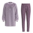 thumbnail image 1 of Pijama Secret Treasures Talla 4 con Sudadera de Peluche Diseño de Gato con Pantalon Estampado Lila, 1 of 4