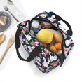 thumbnail image 3 of Lunch Box Bag for Women Men, Bohemian Smile Cute Rabbit Flower Insulated Lunch Bag Cooler Bag, Large Capacity Leakproof Reusable Lunch Tote for Work Office Picnic Travel, 3 of 7