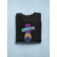 thumbnail image 3 of 1980's Vaporwave Mountain Sweatshirt Men -Image by Shutterstock, Male 5X-Large, 3 of 4