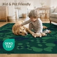 thumbnail image 4 of ODIKA 2'x3' Forest Green Abstract Geometric Washable Accent Rug Contemporary Shapes With Diamond Accents And Scattered Circular Pet Friendly, Bedside Mat for Bedroom, Nursery, RV, 4 of 7