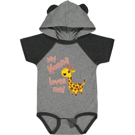 

Inktastic My Nonna Loves Me- Cute Giraffe Gift Baby Boy or Baby Girl Bodysuit