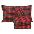thumbnail image 5 of RUVANTI Flannel Sheets King Size - 100% Cotton Brushed King Size Sheets Set - Deep Pockets 16 Inches Bed Sheets - All Seasons Breathable & Extra Soft - Warm & Cozy, 4 Piece, Red Plaid, 5 of 10