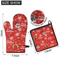 thumbnail image 6 of Red Christmas Snowman Pattern Kitchen Oven Mitt and Pot Holder Sets 2 Pcs for Baking, Cooking and Grilling, Heat Resistant Up To 392 °F, 6 of 7