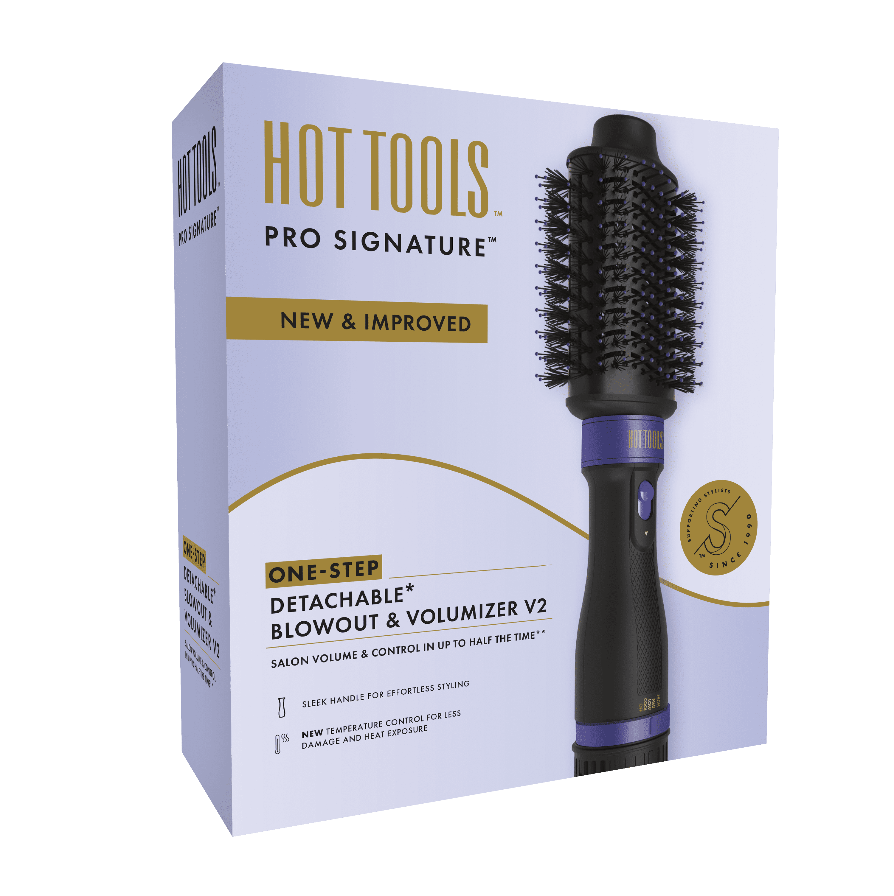 Hot Tools Pro Signature Large One-Step Charcoal Hair Dryer Volumizer, Black