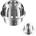 thumbnail image 1 of Cubierta de drenaje exterior de metal de acero inoxidable con diseño antibloqueo que promueve el flujo de agua ininterrumpido, protector de drenaje en forma de domo fácil de instalar que garantiza un, 1 of 5