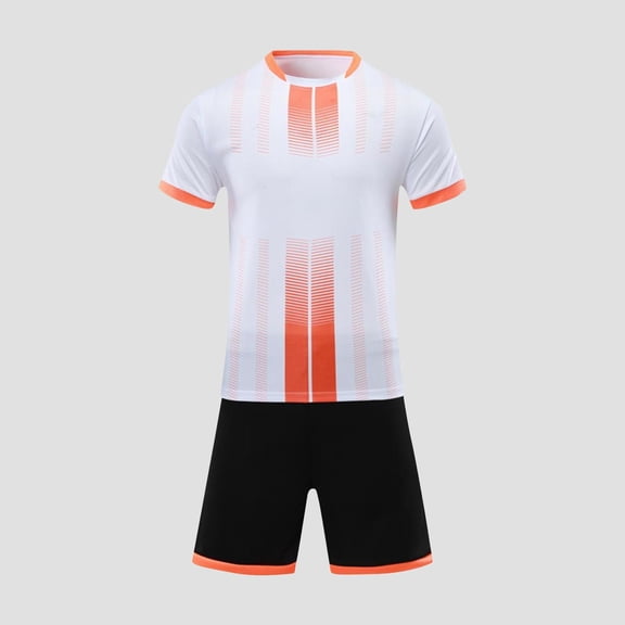 ITSAME Athletic Outfits for Boys, Performance Short Sleeve Top and Shorts Soccer Training Uniforms Quick-Dry Lightweight Sets 2-Piece White 10T