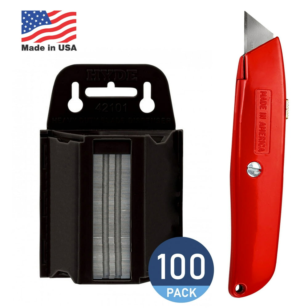 CANOPUS Utility Knife Blades Dispenser with Retractable Utility Knife
