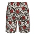 thumbnail image 6 of Naloa Leopard Print Rose Men's Beach Shorts, Surfing shorts, Swim trunks, Quick Dry Swim Trunks for Surfing Beach Fun - X-Large, 6 of 9
