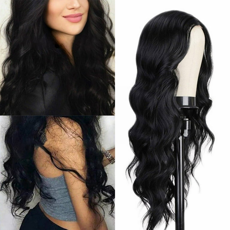 marioyuzhang Half Wigs for Black Women Human Hair Wig Bundles Women S Wig Long Curly Hair Large African Fiber Headwear Glueless Closure Wefted Wigs