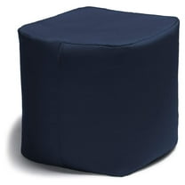 Outdoor Ottoman, Navy - Patio Bean Bag Ottoman, Versatile Side Table, Weather Resistant, Indoor/Outdoor Seating, Lightweight & Stylish