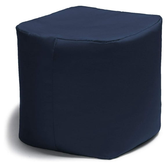 Outdoor Ottoman, Navy - Patio Bean Bag Ottoman, Versatile Side Table, Weather Resistant, Indoor/Outdoor Seating, Lightweight & Stylish