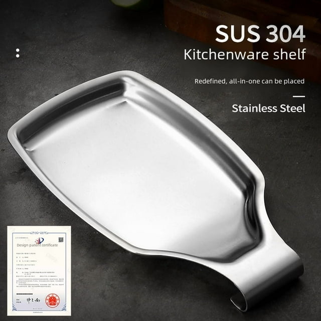 Premium 304 Stainless Steel Square Kitchen Utensil Holder - Rust-Resistant, Space-Saving Storage Tray for Soup Spoons, Pot Shovels & Rice Spoons, Easy to Clean, Compact Design, Ideal Gift (Gold