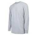 thumbnail image 2 of Men's Cotton Long Sleeve Ribbed Cuff Crewneck T-Shirt, Pack of 2 Charcoal Grey, 2 of 3