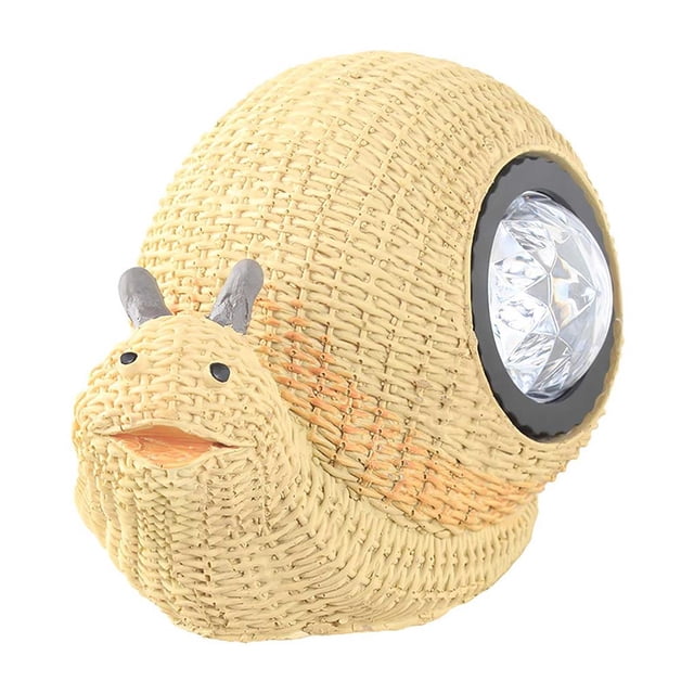Cute Simulation Snail Led Luz Solar Ip65 Impermeable Jardín Al Aire Libre Paisaje Reflector Novela Beige Resina Lámpara De Energía Solar Para Patio Césped Vogacara HA013302-00
