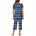 thumbnail image 3 of Tnhcen Women's Short Sleeve Pajamas Set Round Neck Nightwear with Capri Pants Soft Pjs Set Homewear S-3XL, 3 of 6