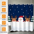 thumbnail image 3 of Tchckioa Christmas Reindeer Shower Curtain for Bathroom,Waterproof and Privacy Hooks Bath Curtain,Blue and White,72x72, 3 of 6