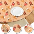 thumbnail image 4 of Orange Christmas Gingerbread Man Pattern Round Fitted Tablecloth with Elastic Edge,Dining Table Cover Waterproof,Outdoor Round Tablecloth for Camping,Dining,Indoor and Outdoor, 4 of 7