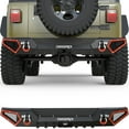 thumbnail image 1 of OEDRO Off Road Rear Bumper Combo Compatible with 1987-2006 Jeep Wrangler TJ & YJ & LJ, Full Width Back Bumper with Hitch Receiver & 2 x D-Rings, Textured Black, 1 of 4