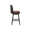 thumbnail image 3 of Sunpan Hameau 30" Transitionnel Faux Cuir Tabouret Pivotant en Marron, 3 of 7