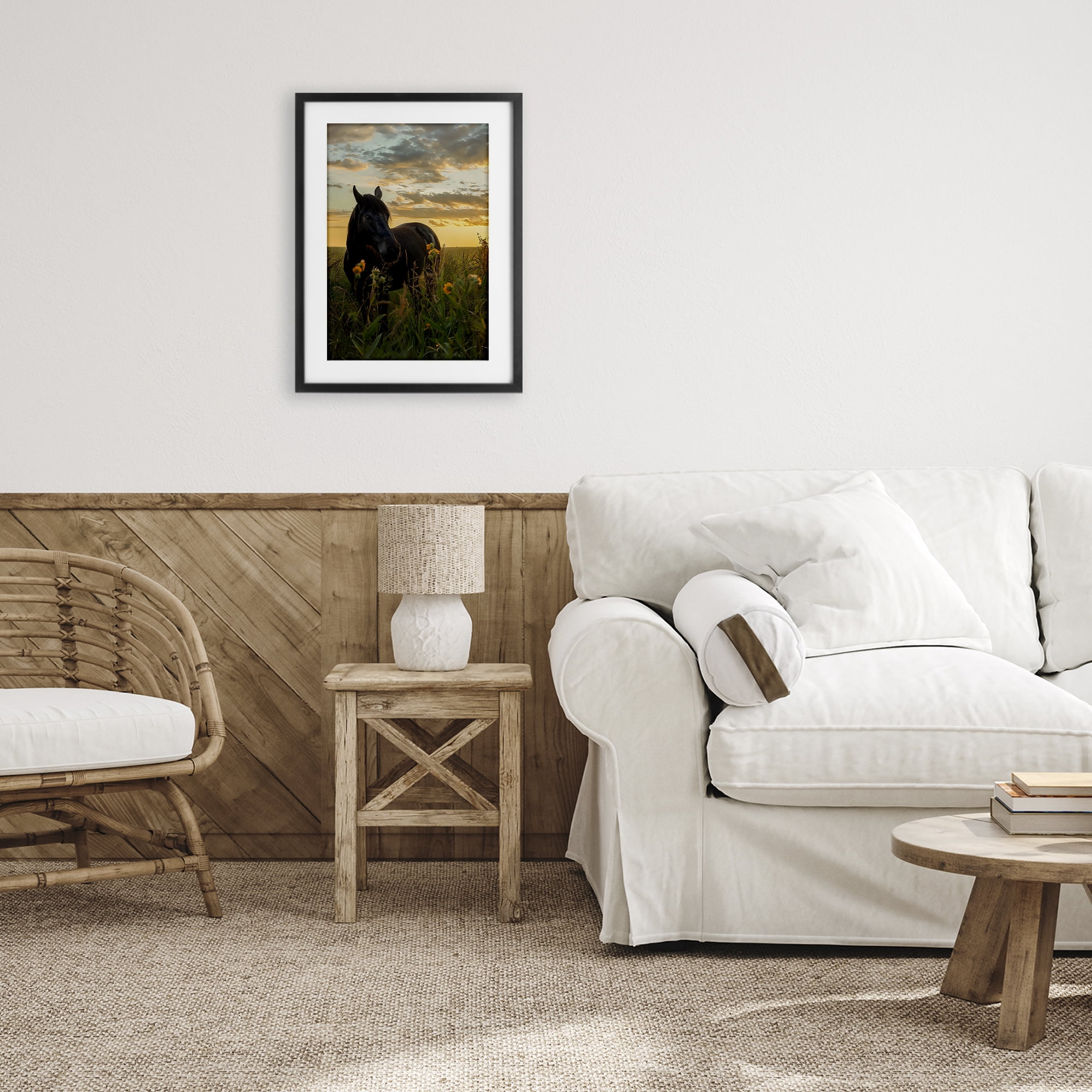 Stupell Industries Standing In Field Of Flowers Black Framed Print Under Glass, design by Creative Studio