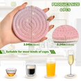 thumbnail image 3 of Haosy Set of 6 Drink Woven Coaster with Holder Heat Resistant Non-Slip Bar Coasters 4 Inches Purple Pink Star Sky, 3 of 7