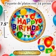 thumbnail image 3 of 24 Pz Plato Cartón Pastelero Premium Pastelero Happy Birthday Banderines Globos, 3 of 4