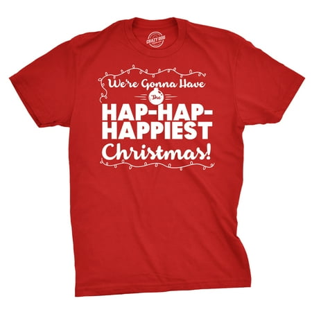 Mens Hap Hap Happiest Christmas Graphic Novelty Sarcastic Xmas Cool T shirt Graphic Tees