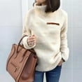 thumbnail image 2 of safuny Womens Tops Pullover Fashion Crewneck Solid Color Plus Size Blouses Shirts for Girlfriend Wife Dressy Loose Long Sleeve Sweatshirt Comfy Casual White L, 2 of 6