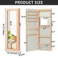 thumbnail image 4 of Dextrus Wall & Door Mounted LED Mirrored Jewelry Cabinet Storage Organizer with Full-Length Mirror Lockable - Pink, 4 of 11