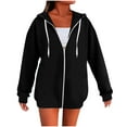 thumbnail image 2 of Ailaofu Women's Full Zip Up Hoodie Long Sleeve Hooded Sweatshirts Pockets Jacket Coat for Women, 2 of 5