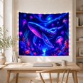 thumbnail image 5 of Cosmic Whale & Glowing Jellyfish in a Starry Ocean Scene, Dreamy Psychedelic for Ocean Lovers, Marine Life Wall Art, Housewarming Gift, Tapestry Wall Hanging for Bedroom, Living Room and Dorm, 5 of 7