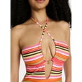 thumbnail image 4 of No Boundaries Keyhole Halter One-Piece Swimsuit, Women’s XXS-XXL, 4 of 5