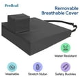 thumbnail image 3 of Foam Wedge Seat Cushion with Pommel, Bariatric 22" x 16" x 4" - 2" - Promotes Good Posture and Proper Hip Positioning - High Density Foam, Stretch Nylon Cover - Back, Tailbone, Coccyx Support, 3 of 4