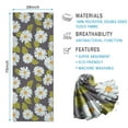 thumbnail image 2 of Darkgray Daisy Flower Green Leaves Pattern Hot Yoga Mat Towel Non Slip for Hot Yoga - Quick-Drying Yoga Mat Cover with 4 Corner Pockets with Travel Bag - Hot Yoga Towel Non Slip 74"x26", 2 of 6