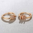 thumbnail image 2 of FANCIME Rose Gold Plated 925 Sterling Silver CZ Cubic Zirconia Cartilage Huggie Endless Sleeper Round Ball Dangle Drop Hoop Earrings Dainty Fine Jewelry Gifts for Women, 15mm (Rose Gold Plated Silver), 2 of 4