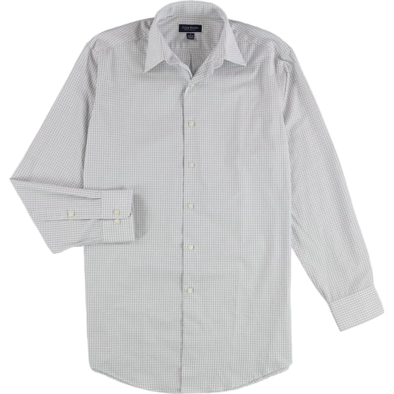 Club Room Mens Regular-Fit Button Down Dress Shirt, Grey, Medium