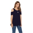thumbnail image 2 of CEASIKERY Women's Casual Cold Shoulder Tunic Tops Loose Blouse Short Sleeve Shirts, 2 of 5