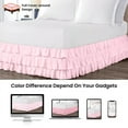 thumbnail image 4 of CCNY 16" Inch Drop Multi Ruffled Bed Skirt King Size 100% Microfiber Made Pink Color, 4 of 6