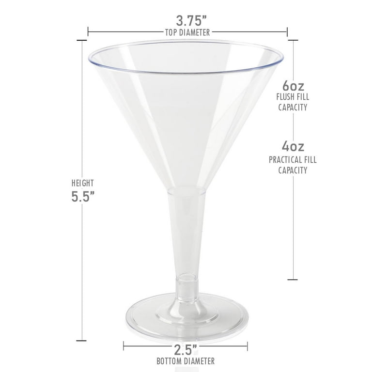 100 Pieces Clear Plastic Martini Glasses 8 oz Disposable Cocktail Glasses  Mini Martini Dessert Appet…See more 100 Pieces Clear Plastic Martini  Glasses