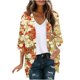 thumbnail image 2 of Cárdigan de manga larga para mujer, blusa informal estampada con bolsillo, abrigo tipo cárdigan para mujer, 2 of 5