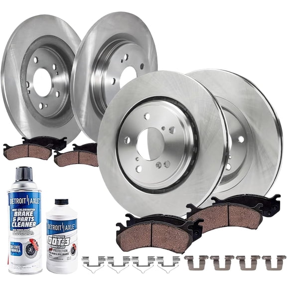 Detroit Axle - 10pc Brake Kit for 2018 2019 2020 2021 2022 2023 Honda Odyssey, Disc Brake Rotors Ceramic Brake Pads: 12.60" Front and 12.99" Rear Rotor