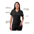 thumbnail image 3 of Adar Pro Scrubs For Women - Elevated V-Neck Scrub Top, 3 of 7