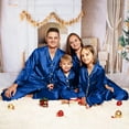 thumbnail image 4 of Satin Silk Button Down Pajamas PJ's Sets Two Piece Family Matching Sleepwear Loungewear Long Sleeve Nightwear Little Pajamas Holiday Family Matching Matching Flannel Pajamas for Family of 3 Matching, 4 of 5