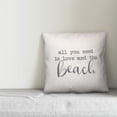 thumbnail image 2 of Creative Products All You Need is Love and a Beach Script White and Grey 16x16 Indoor / Outdoor Pillow, 2 of 2