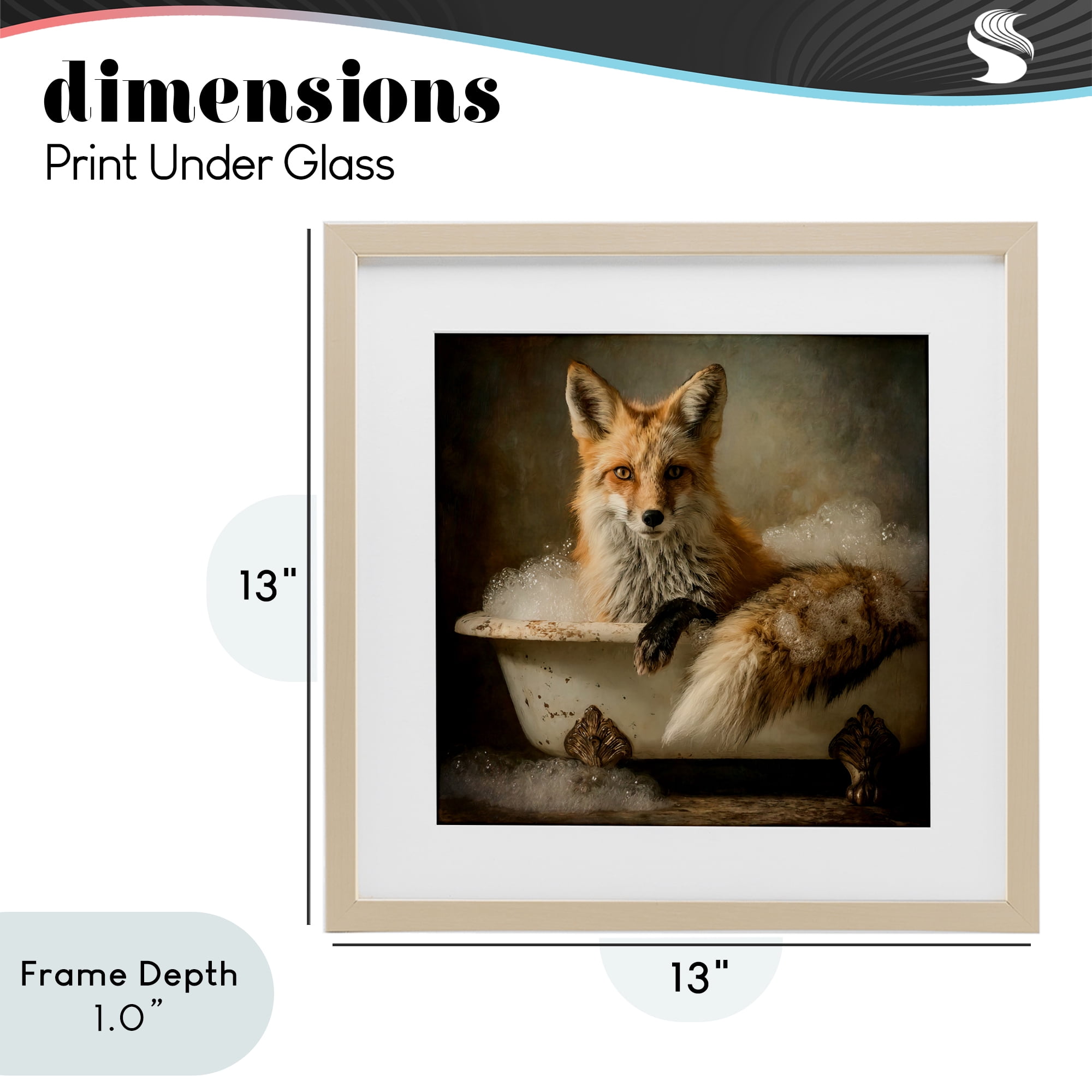 Stupell Industries Red Fox Bubble Bath Birch Framed Print Under Glass, design by Tina LeCour