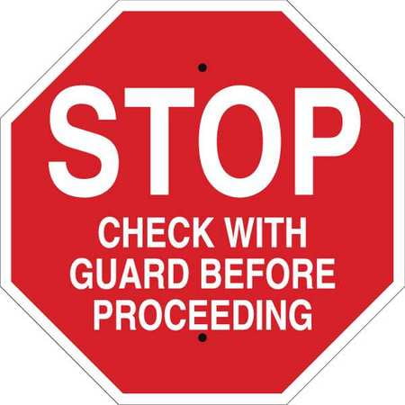 BRADY 124536 Stop Sign,24 x 24In,White/Red