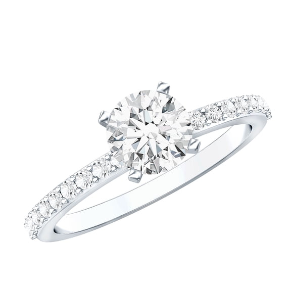 Rosec Jewels IGI Certified Lab Grown Diamond Engagement Ring - 0.98 Carat - E-VS1 Quality - Classic Diamond Solitaire Ring for Women, 925 Sterling Silver, US 4.00